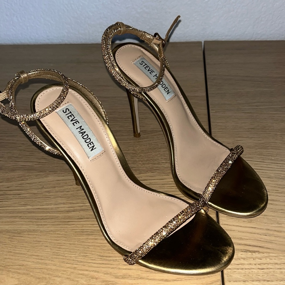 Steve Madden bronze party heels